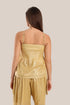 short top with tiny pleats and thin adjustable straps